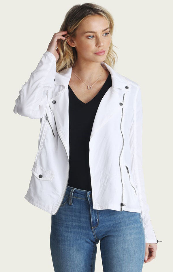 lightweight moto white jacket 